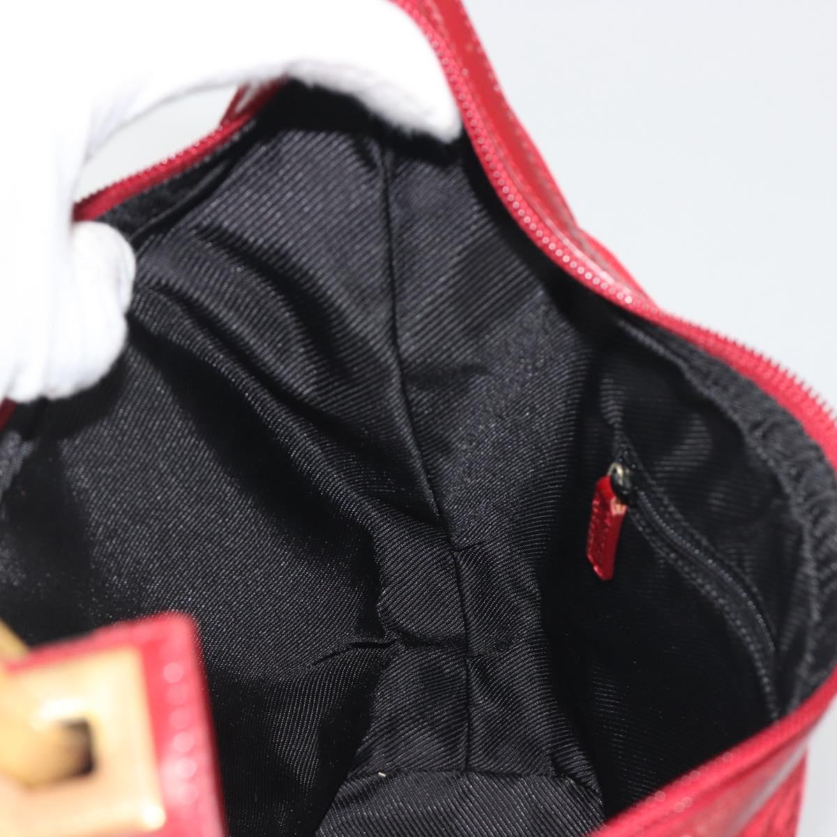 GUCCI GG Canvas Shoulder Bag Red Gold Tone 001 4204 Auth 196424A