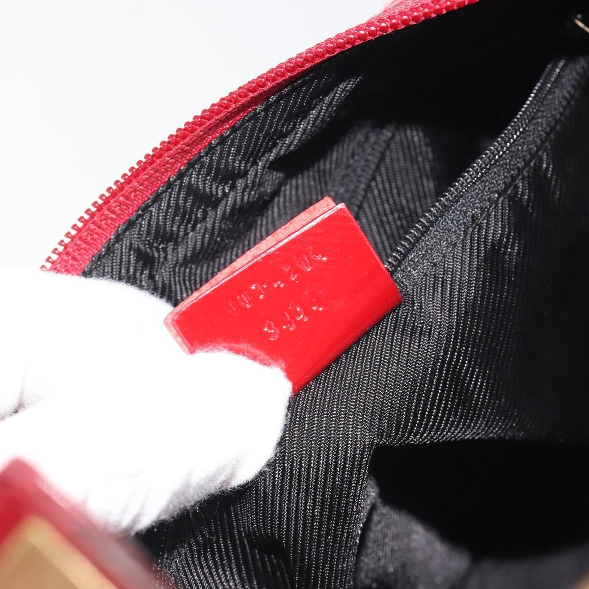 GUCCI GG Canvas Shoulder Bag Red Gold Tone 001 4204 Auth 196424A