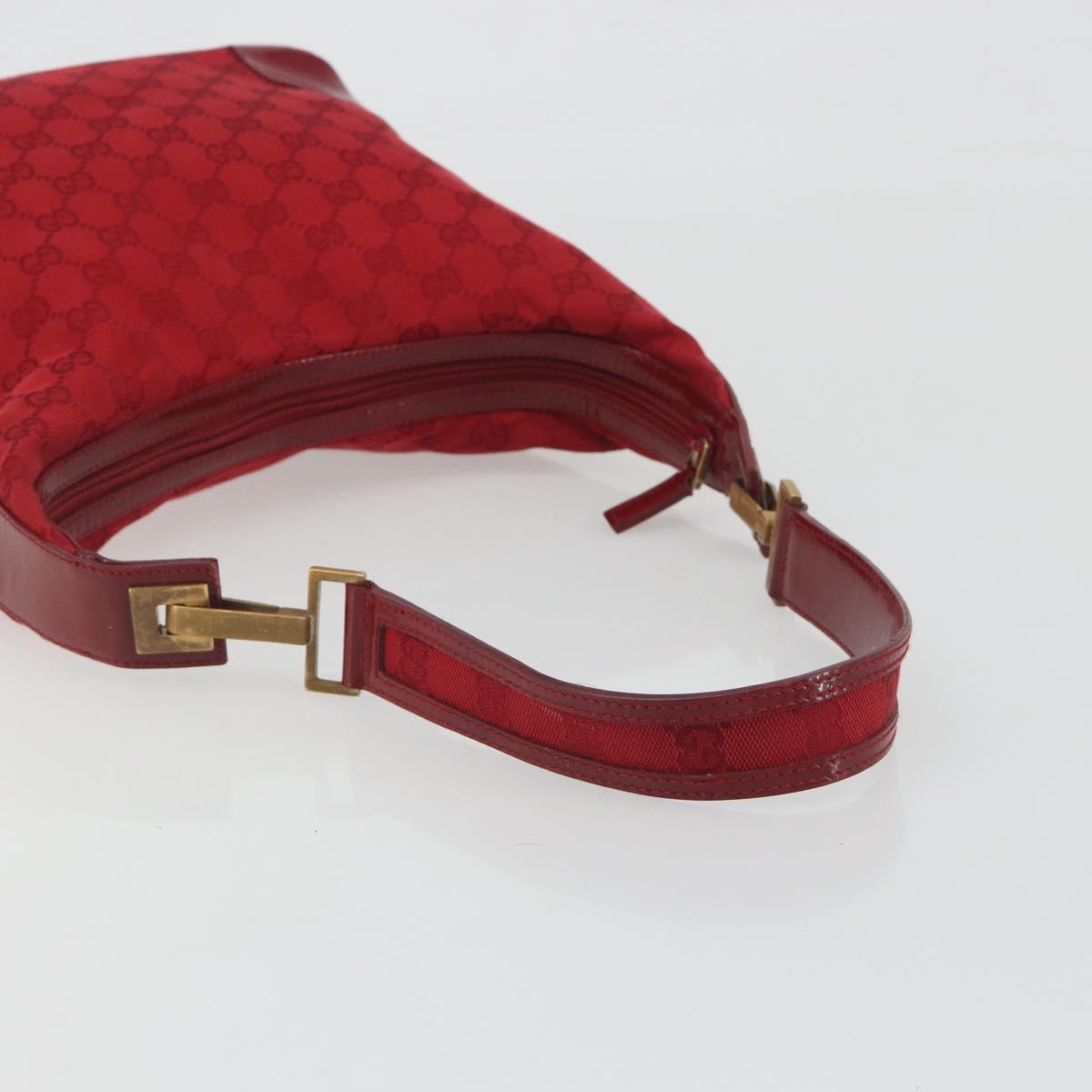 GUCCI GG Canvas Shoulder Bag Red Gold Tone 001 4204 Auth 196424A