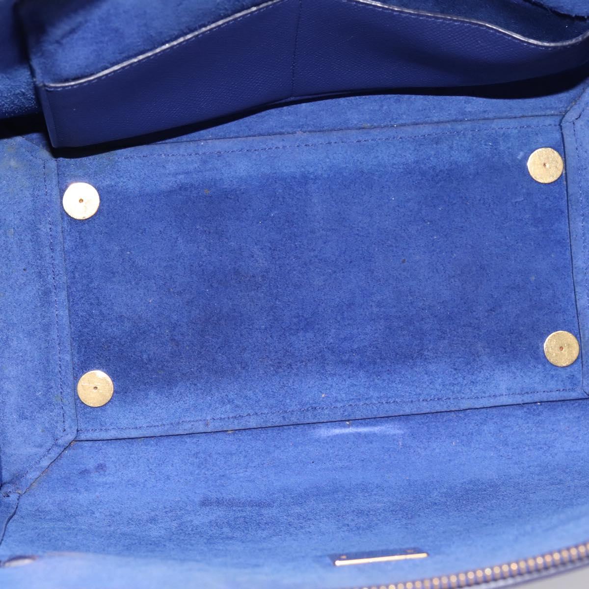 CELINE Belt Bag Hand Bag Leather 2way Blue Gold Tone Auth 196432