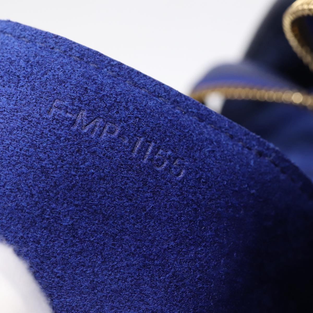 CELINE Belt Bag Hand Bag Leather 2way Blue Gold Tone Auth 196432