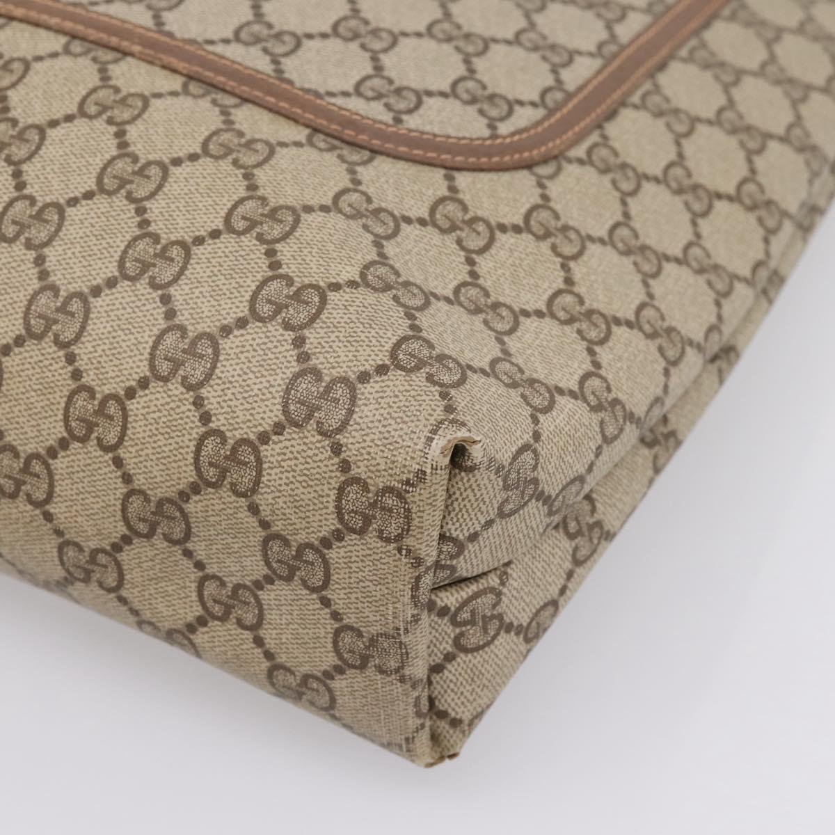 GUCCI GG Supreme Web Sherry Line Tote Bag PVC Beige Gold 40 02 003 Auth 196434