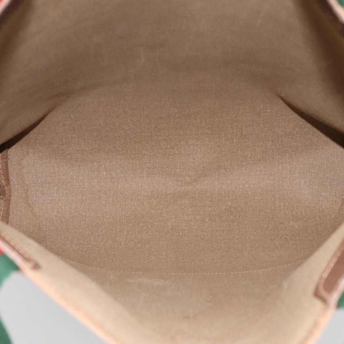 GUCCI GG Supreme Web Sherry Line Tote Bag PVC Beige Gold 40 02 003 Auth 196434