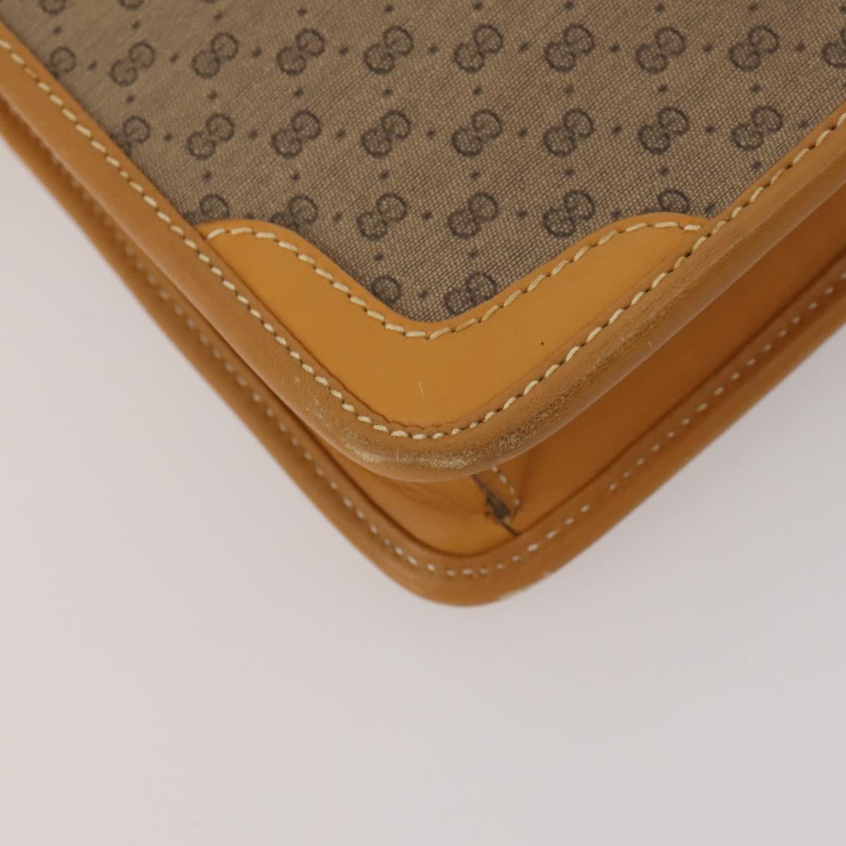 GUCCI Micro GG Hand Bag PVC Leather 2way Beige Gold Tone 015 1080025 Auth 196435