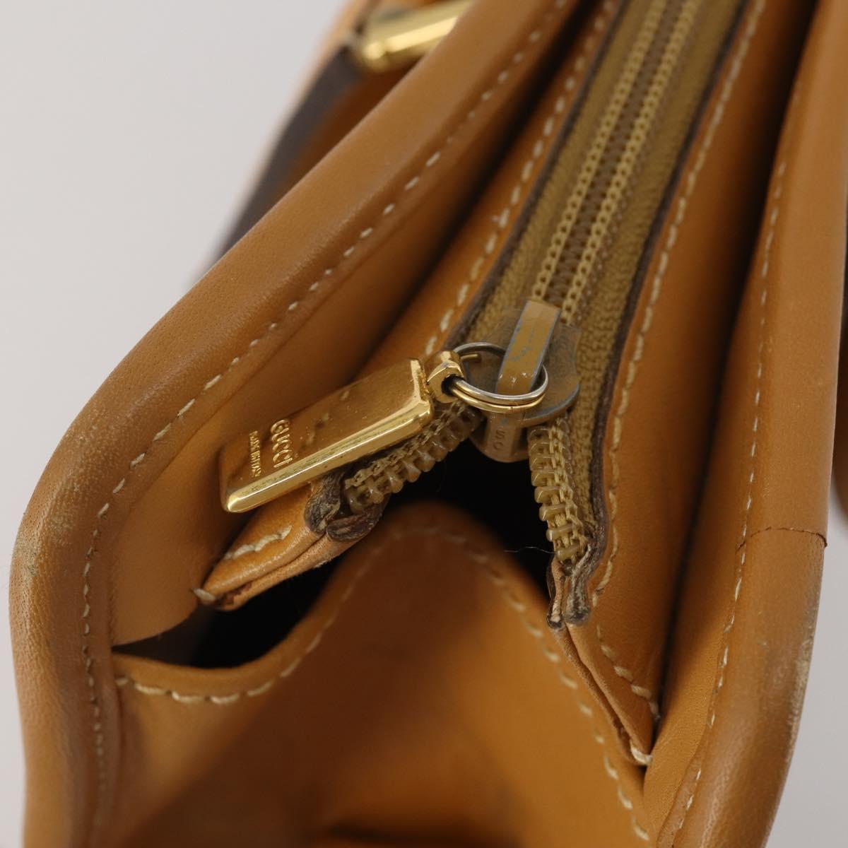 GUCCI Micro GG Hand Bag PVC Leather 2way Beige Gold Tone 015 1080025 Auth 196435