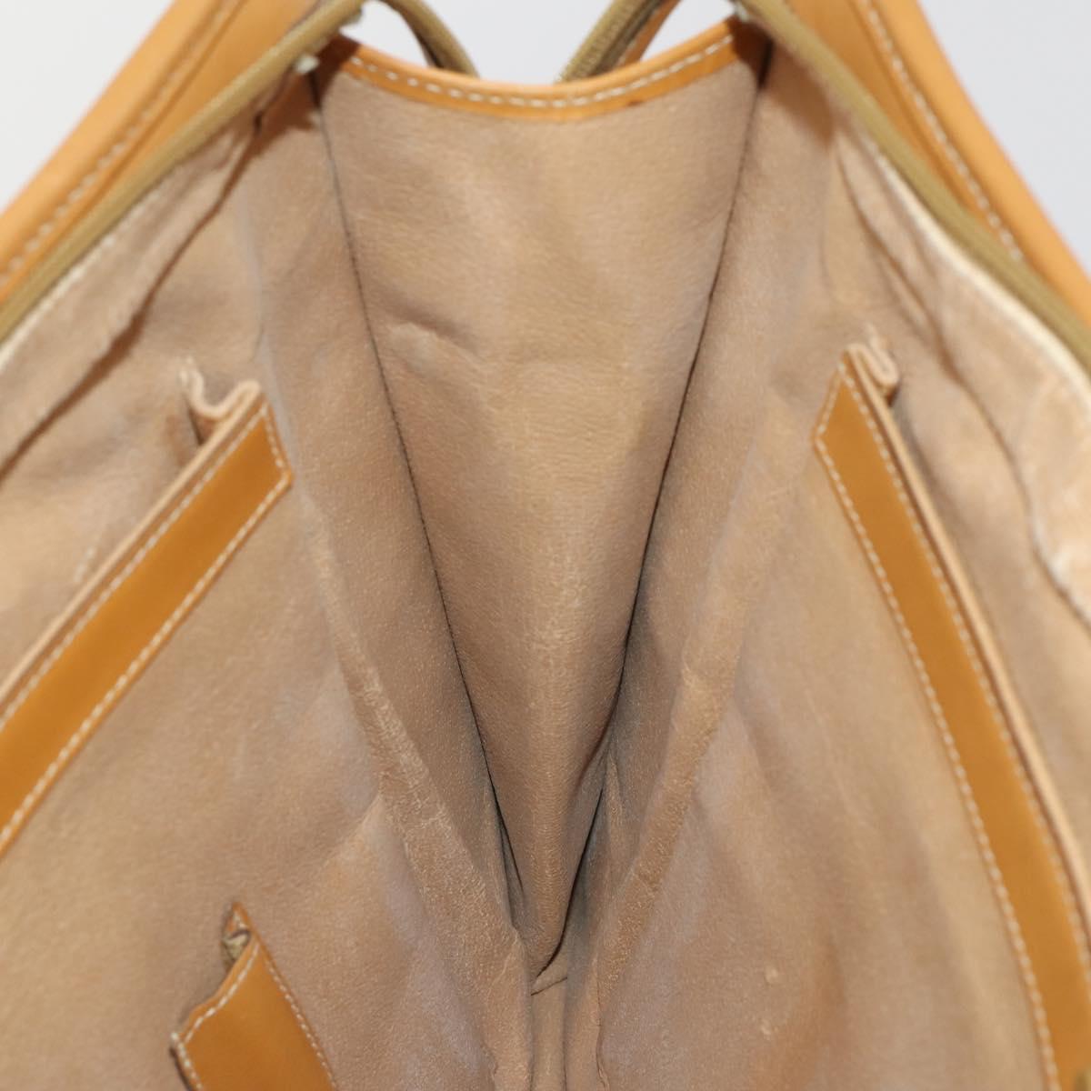 GUCCI Micro GG Hand Bag PVC Leather 2way Beige Gold Tone 015 1080025 Auth 196435