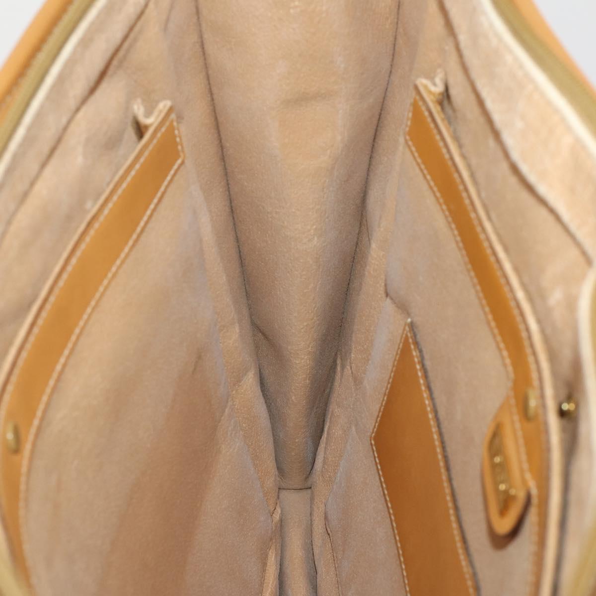GUCCI Micro GG Hand Bag PVC Leather 2way Beige Gold Tone 015 1080025 Auth 196435