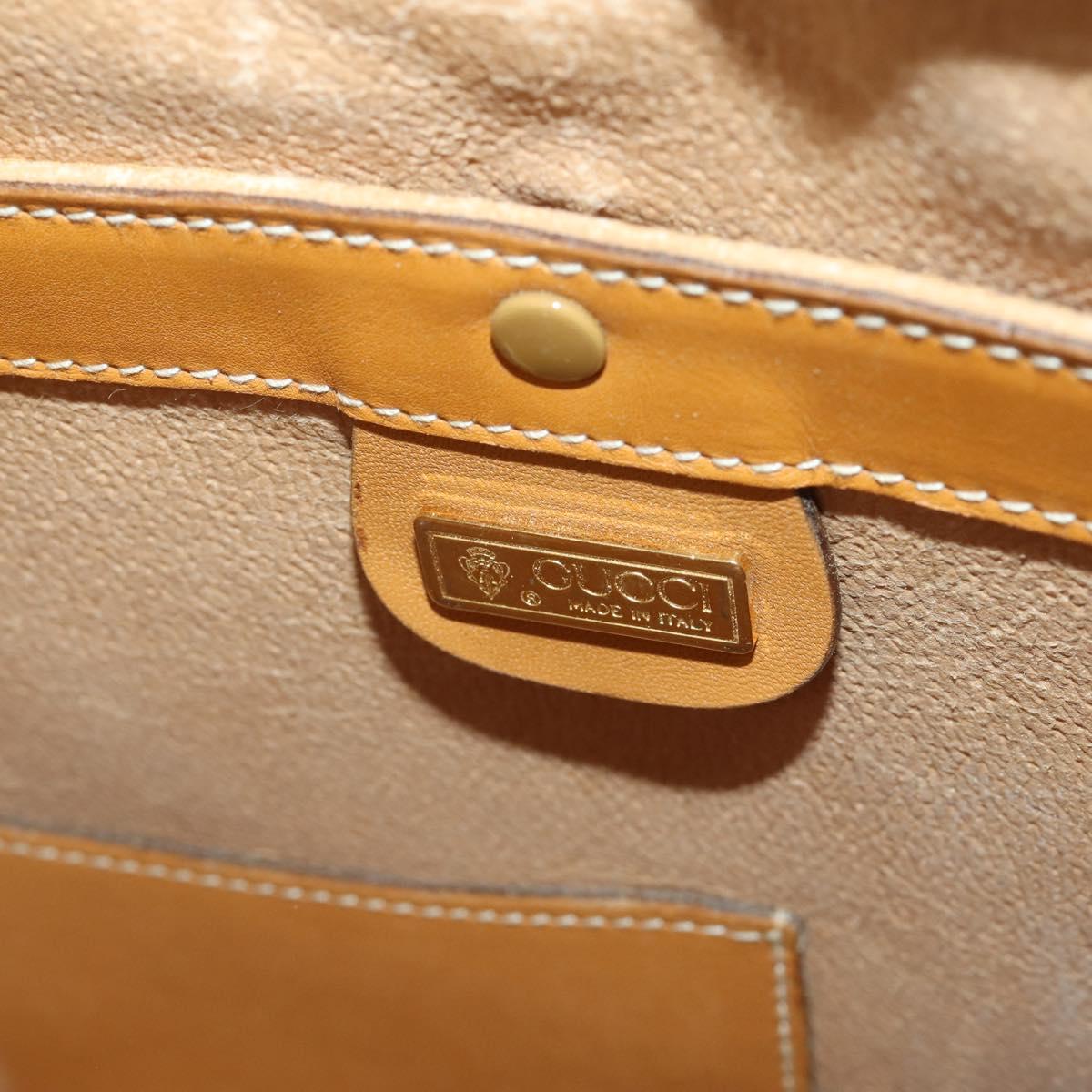 GUCCI Micro GG Hand Bag PVC Leather 2way Beige Gold Tone 015 1080025 Auth 196435