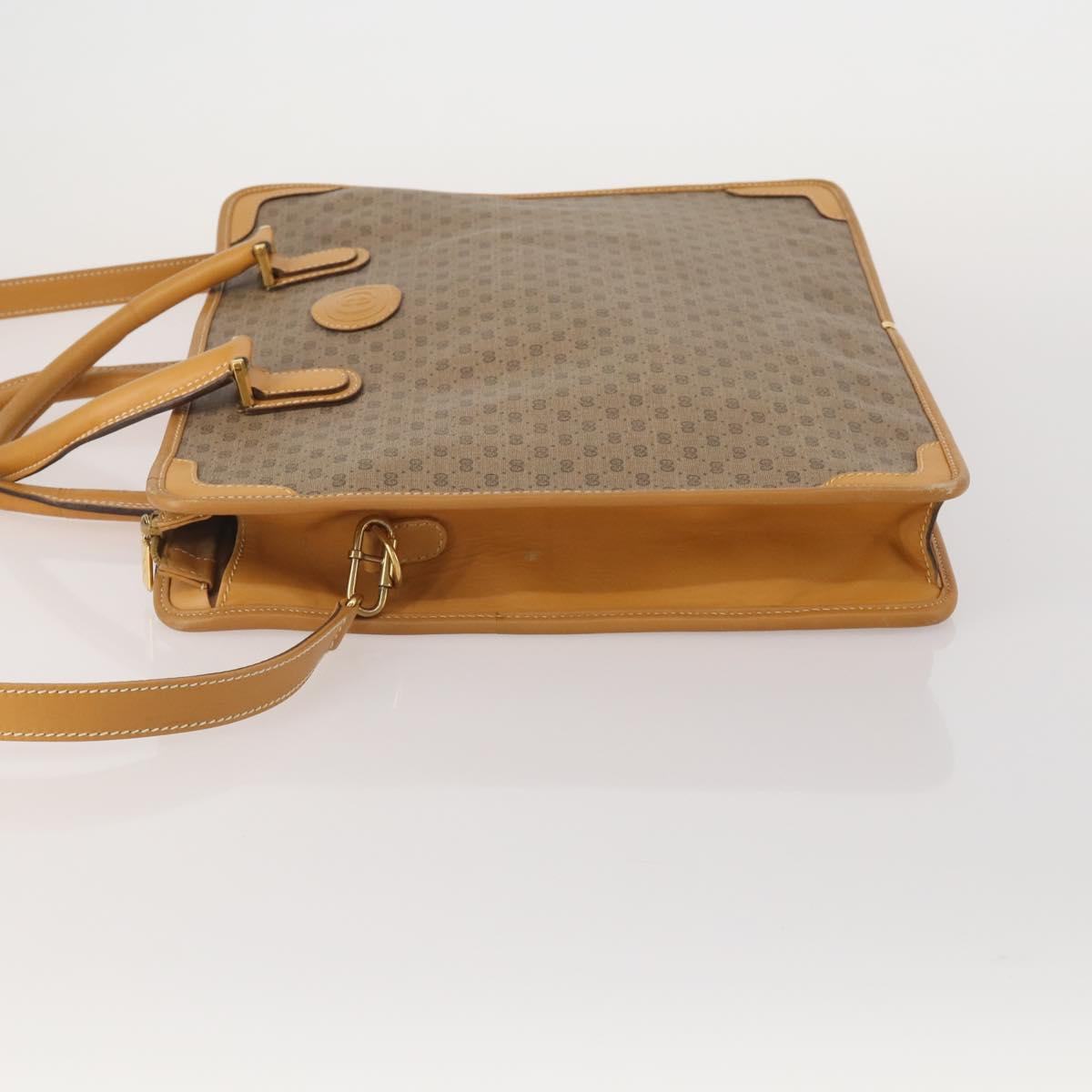 GUCCI Micro GG Hand Bag PVC Leather 2way Beige Gold Tone 015 1080025 Auth 196435