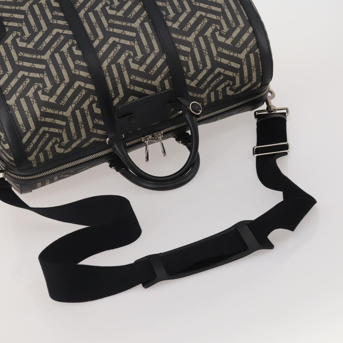 GUCCI GG Supreme GG Caleido Boston Bag PVC 2way Beige Black 406380 Auth 196436SAM