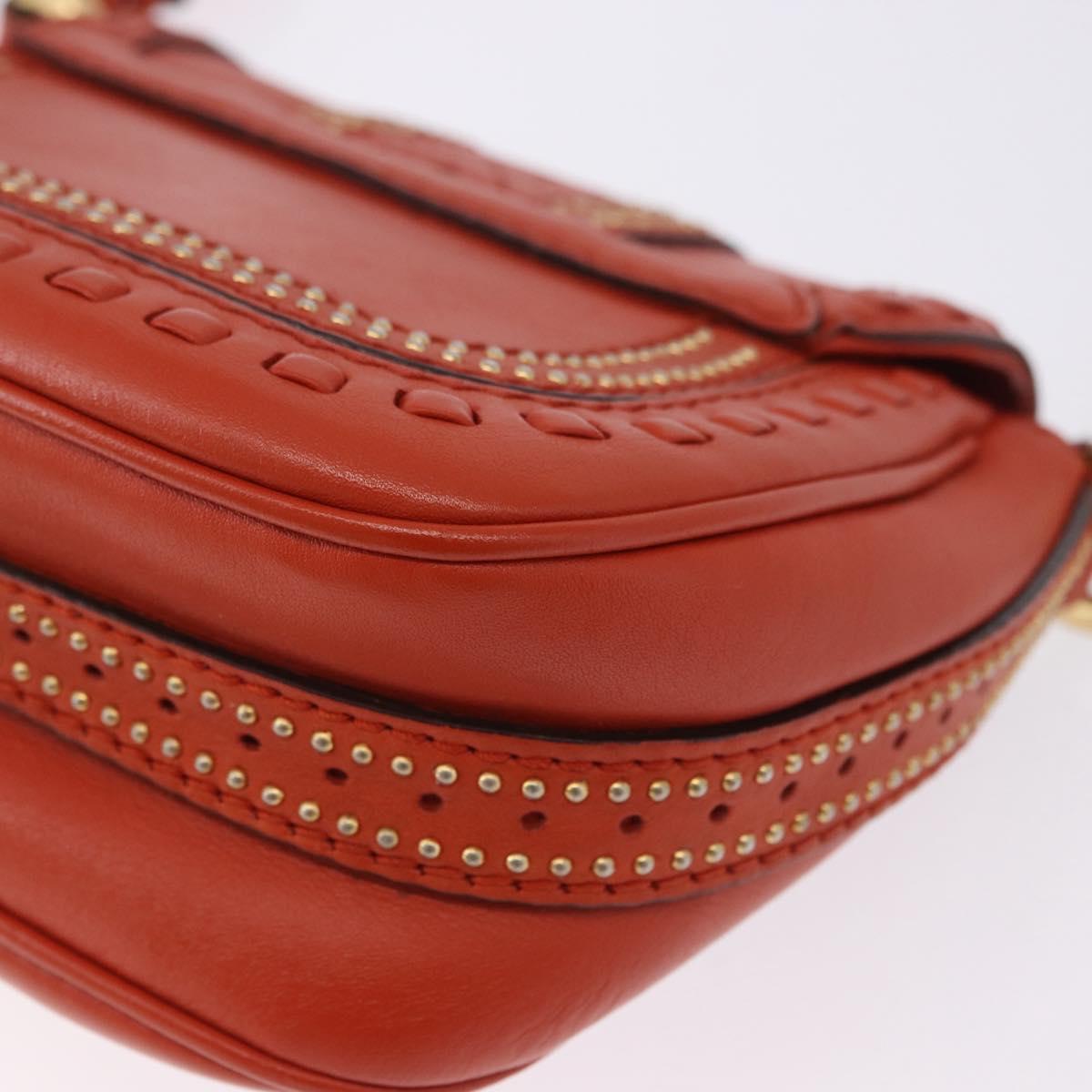GUCCI Bamboo Snuffle Bit Tassel Shoulder Bag Leather Orange 263956 Auth 196442A