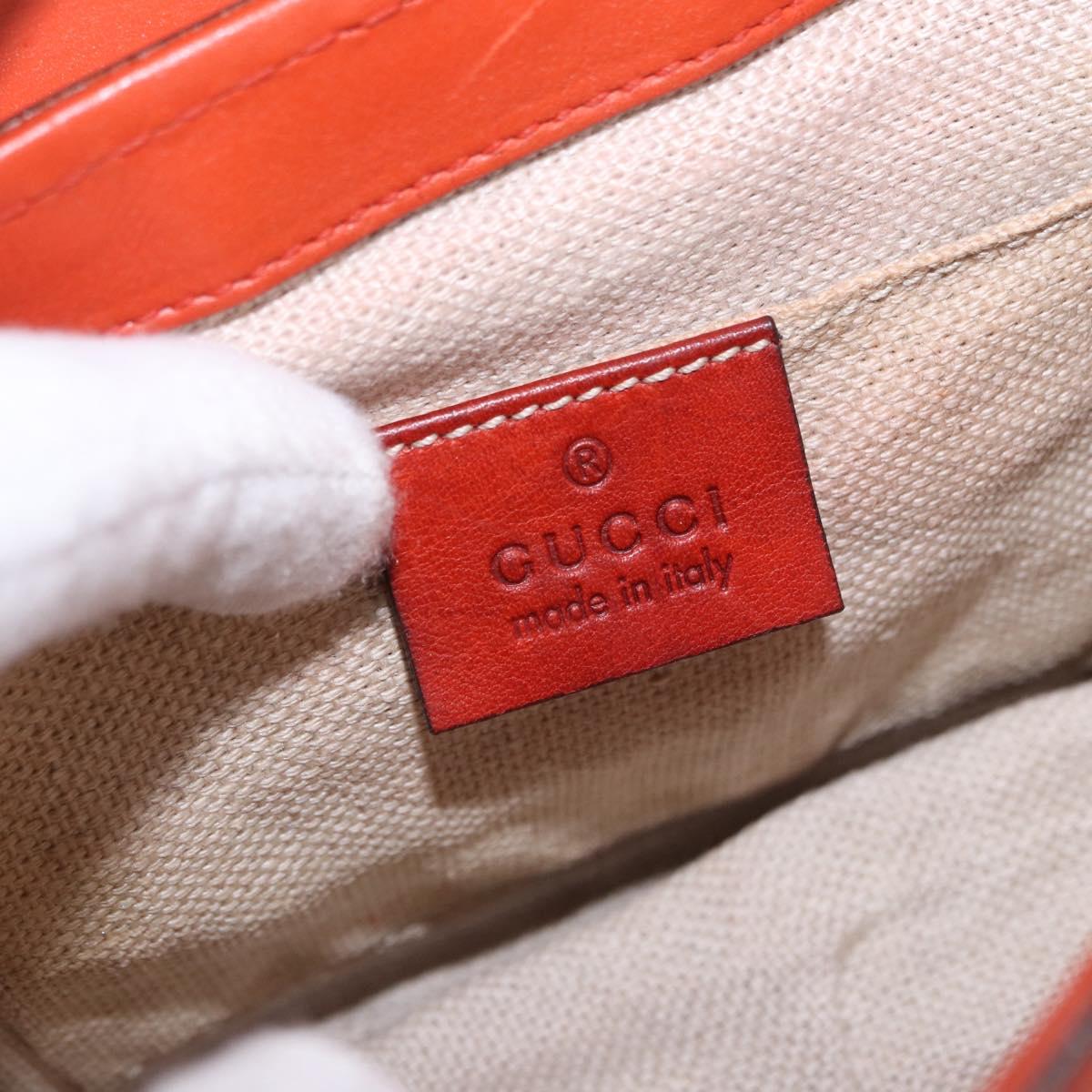 GUCCI Bamboo Snuffle Bit Tassel Shoulder Bag Leather Orange 263956 Auth 196442A