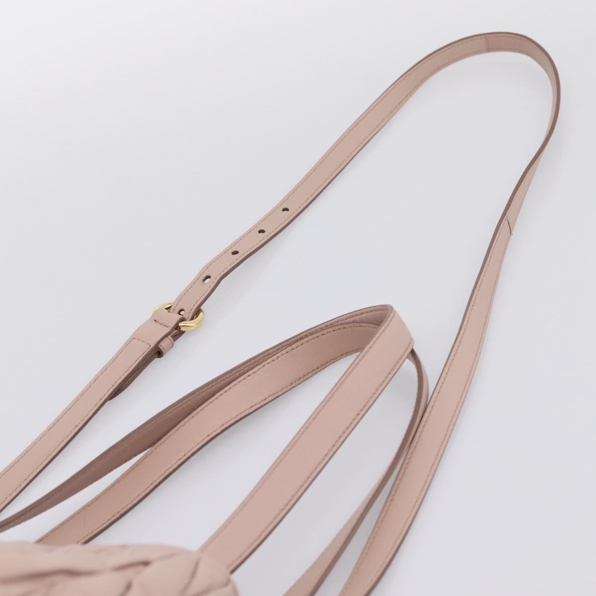 Miu Miu Matelasse Tote Bag Leather 2way Pink Gold Tone Auth 196443M
