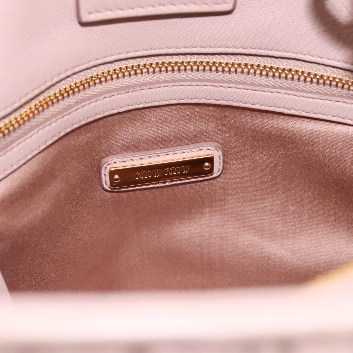Miu Miu Matelasse Tote Bag Leather 2way Pink Gold Tone Auth 196443M