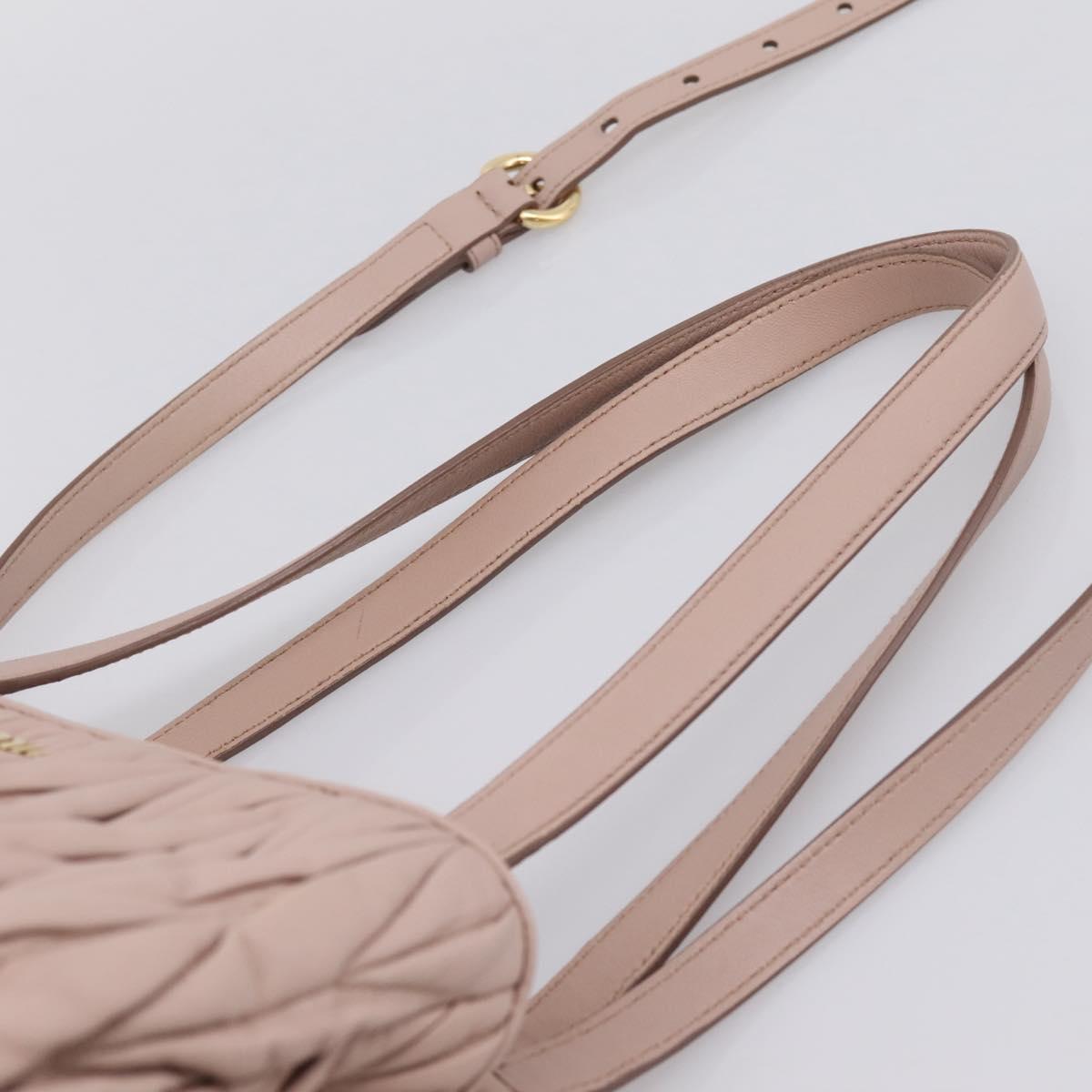 Miu Miu Matelasse Tote Bag Leather 2way Pink Gold Tone Auth 196443M