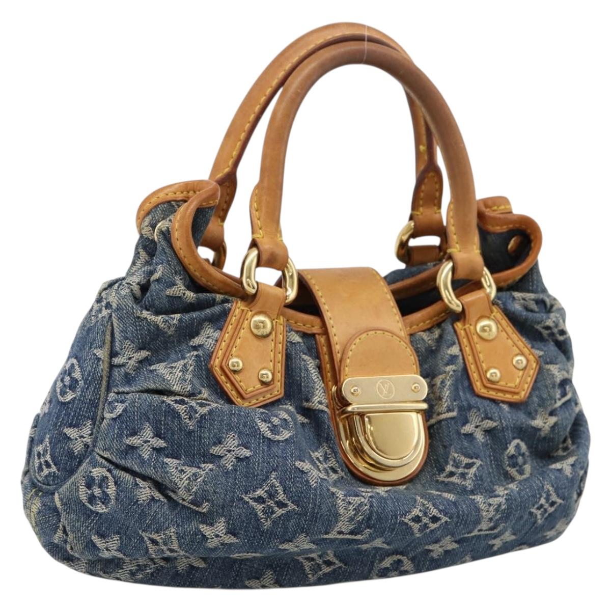 LOUIS VUITTON Monogram Denim Preity Hand Bag Blue M95020 LV Auth 196444A