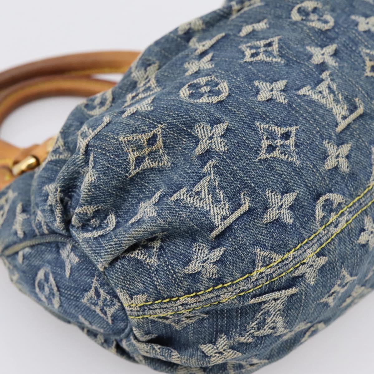 LOUIS VUITTON Monogram Denim Preity Hand Bag Blue M95020 LV Auth 196444A