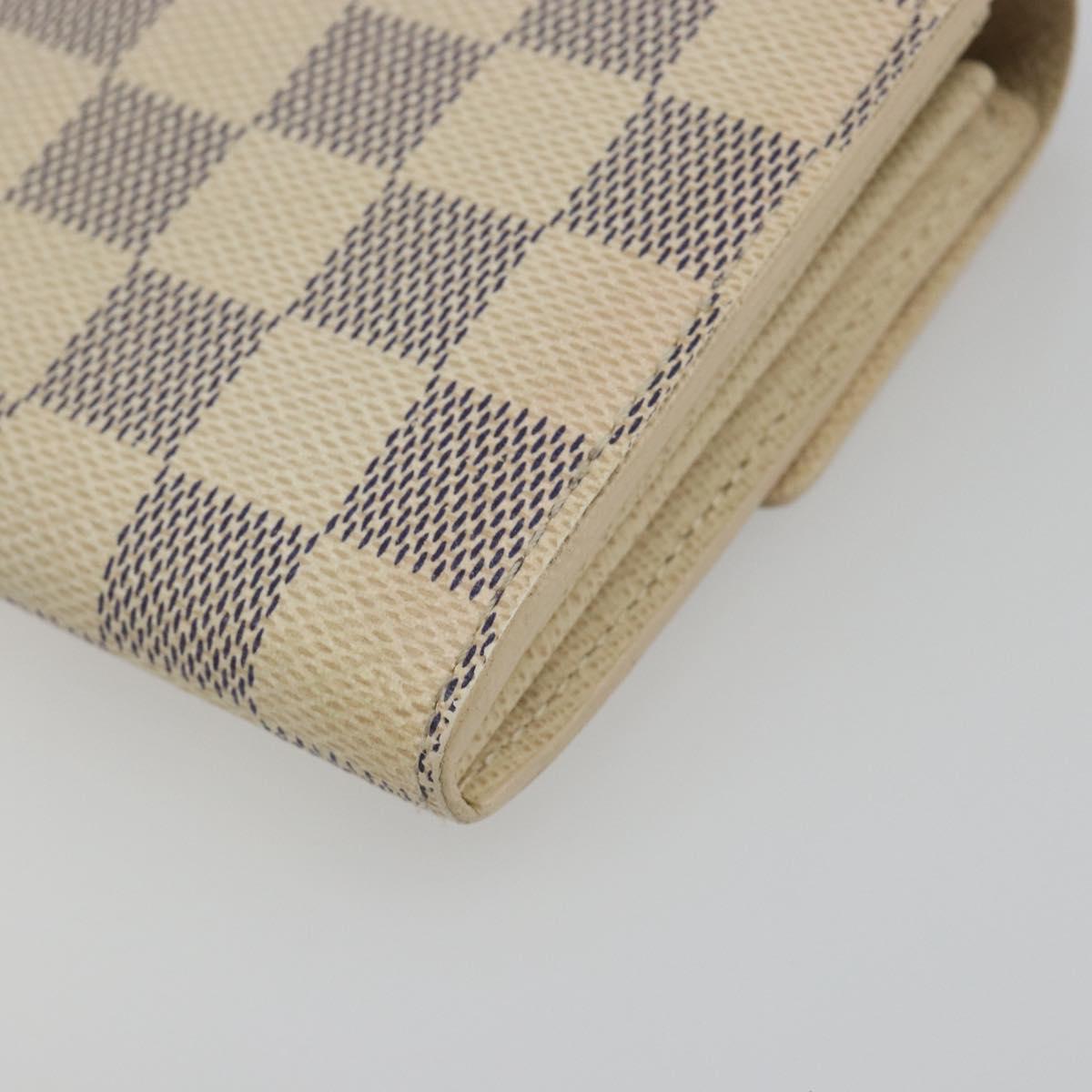 LOUIS VUITTON Damier Azur Portefeuille Sarah Long Wallet N61735 LV Auth 196461V