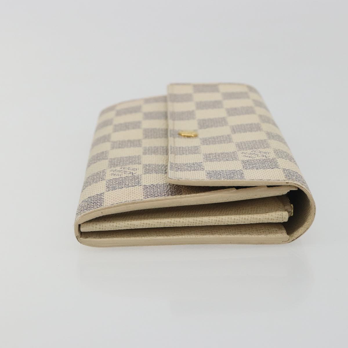 LOUIS VUITTON Damier Azur Portefeuille Sarah Long Wallet N61735 LV Auth 196461V