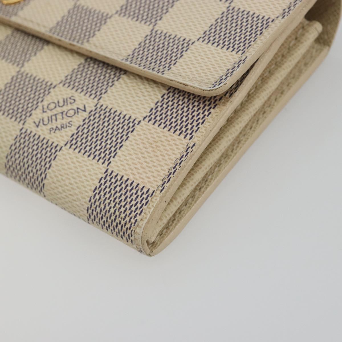 LOUIS VUITTON Damier Azur Portefeuille Sarah Long Wallet N61735 LV Auth 196461V