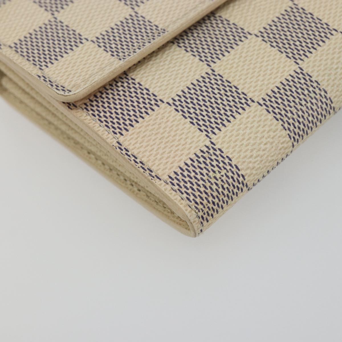 LOUIS VUITTON Damier Azur Portefeuille Sarah Long Wallet N61735 LV Auth 196461V