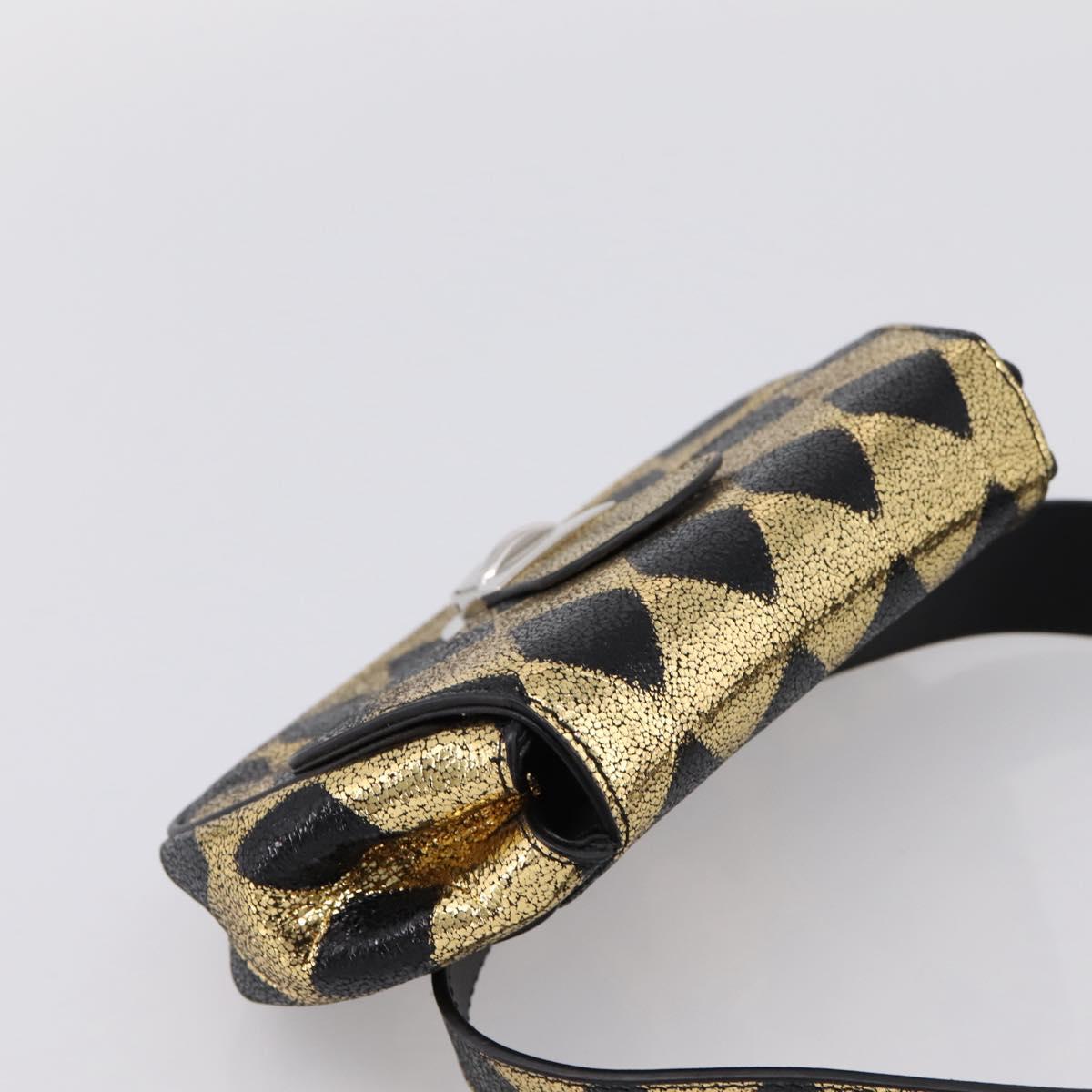 GUCCI Children's Waist Bag Leather Gold Silver 605112 Auth 196463V