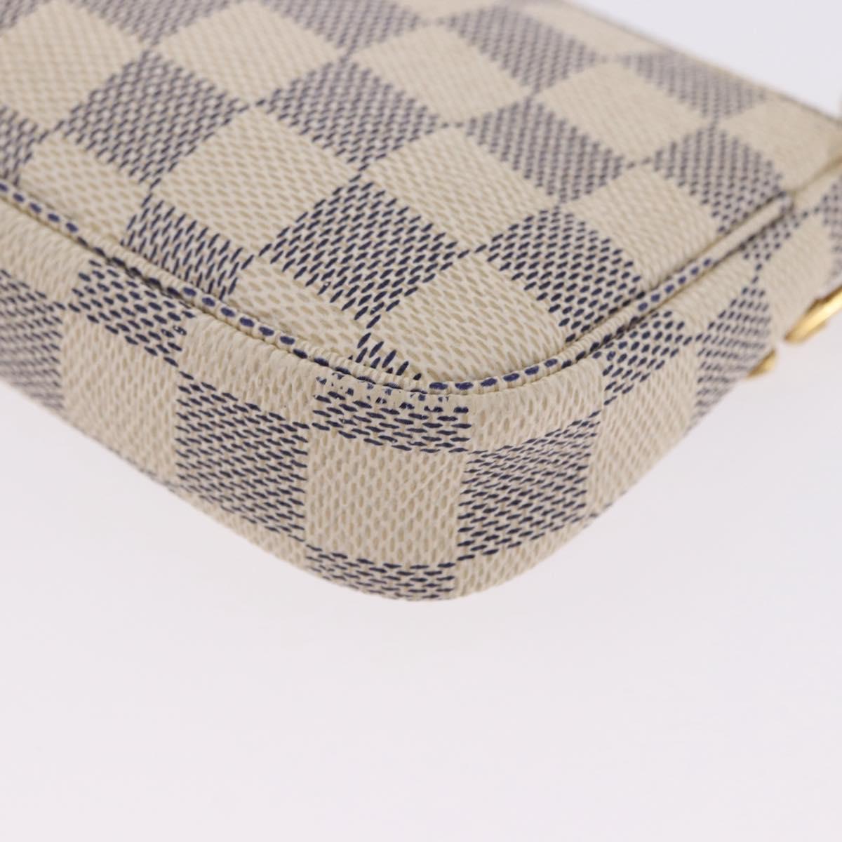 LOUIS VUITTON Damier Azur Mini Pochette Accessoires Pouch N58010 LV Auth 196465