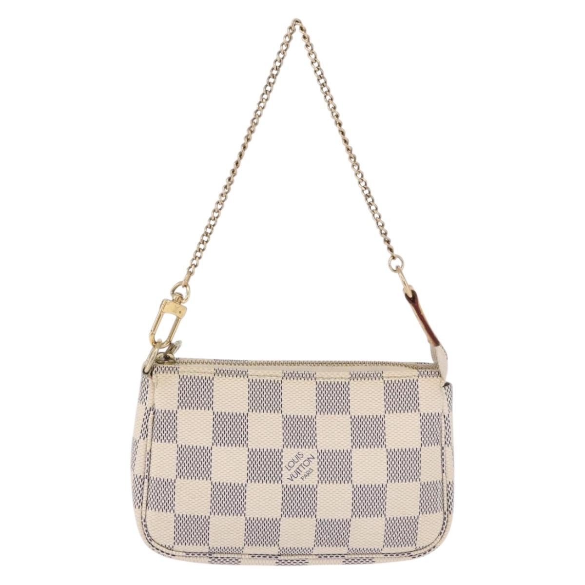 LOUIS VUITTON Damier Azur Mini Pochette Accessoires Pouch N58010 LV Auth 196465