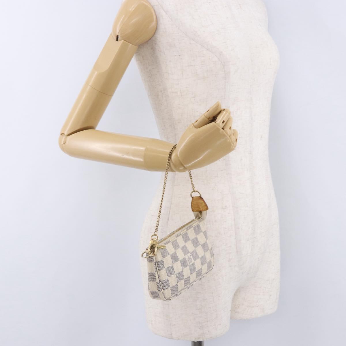 LOUIS VUITTON Damier Azur Mini Pochette Accessoires Pouch N58010 LV Auth 196465
