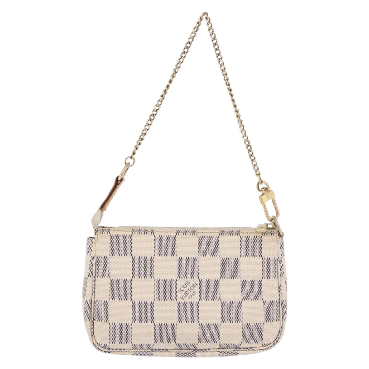 LOUIS VUITTON Damier Azur Mini Pochette Accessoires Pouch N58010 LV Auth 196465