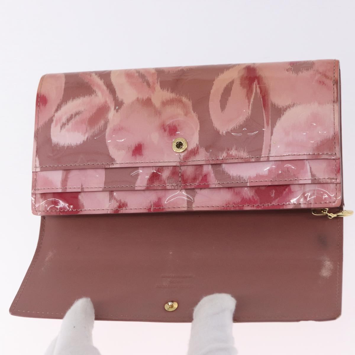 LOUIS VUITTON Monogram Vernis Ikat Flower Portefeiulle Sarah M90023 Auth 196473