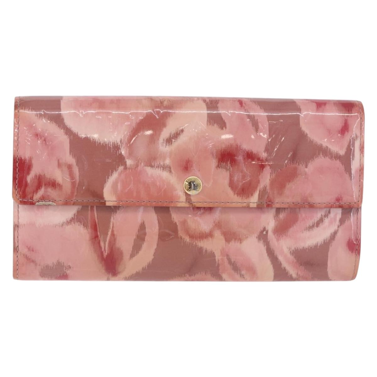 LOUIS VUITTON Monogram Vernis Ikat Flower Portefeiulle Sarah M90023 Auth 196473