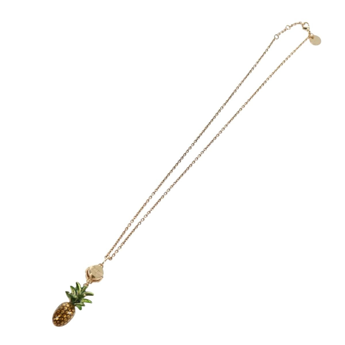 Miu Miu Necklace Metal Gold Tone Auth 196475V