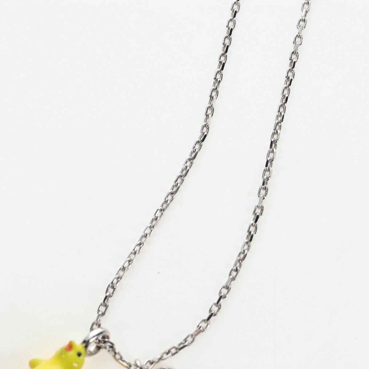 CHANEL COCO Mark Necklace Metal Silver CC Auth 196476SAM