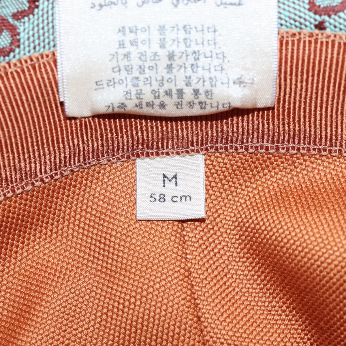 GUCCI GG Canvas Hat M Green Gold Auth 196482M