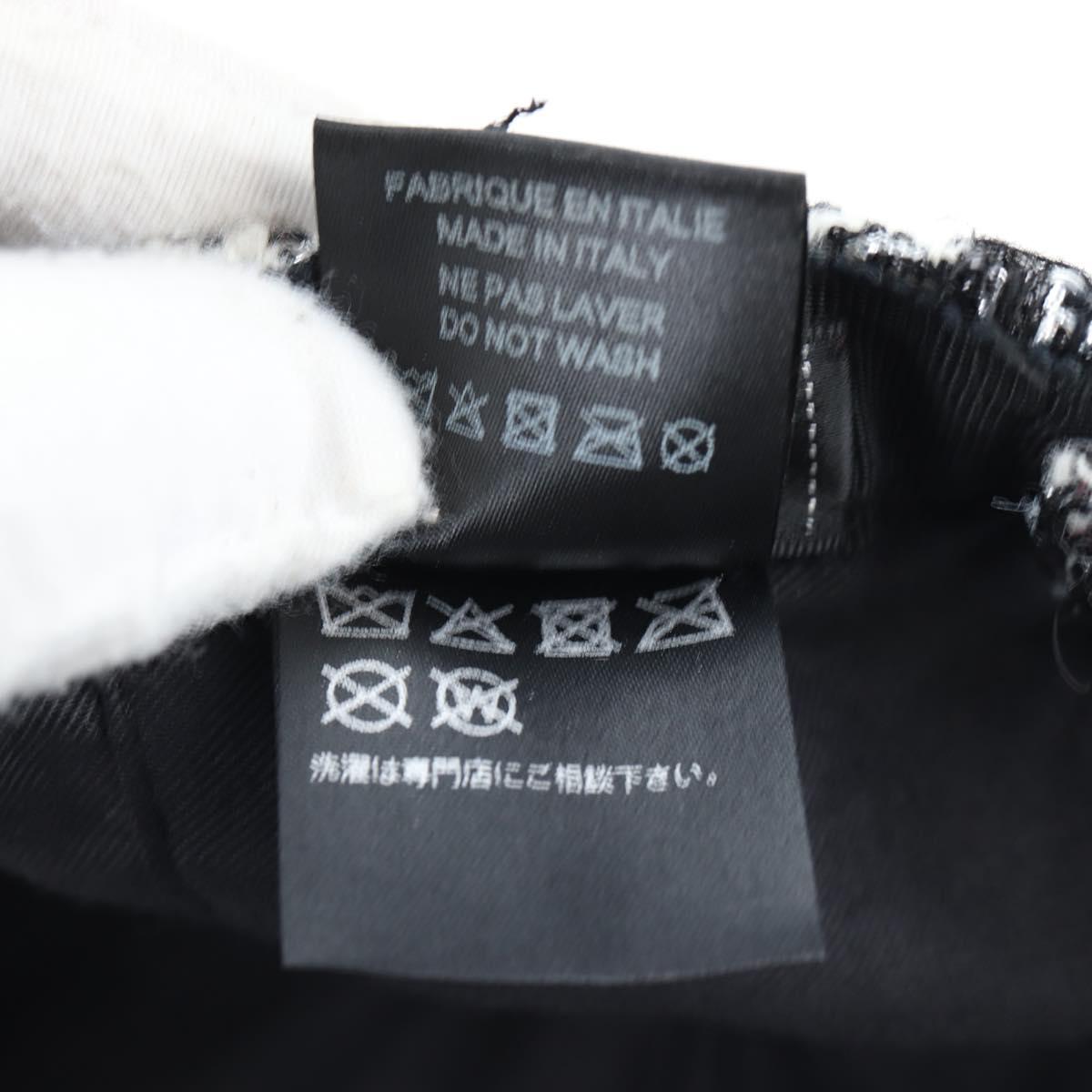 CHANEL COCO Mark Cap Tweed M White CC Auth 196483SAM