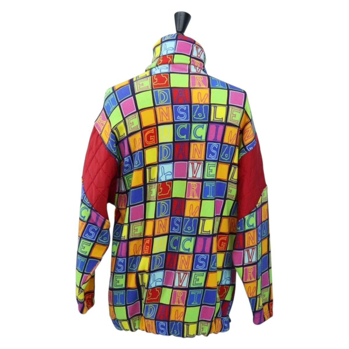 GUCCI Half Zip Trainer Cotton Multicolor Auth 196485M