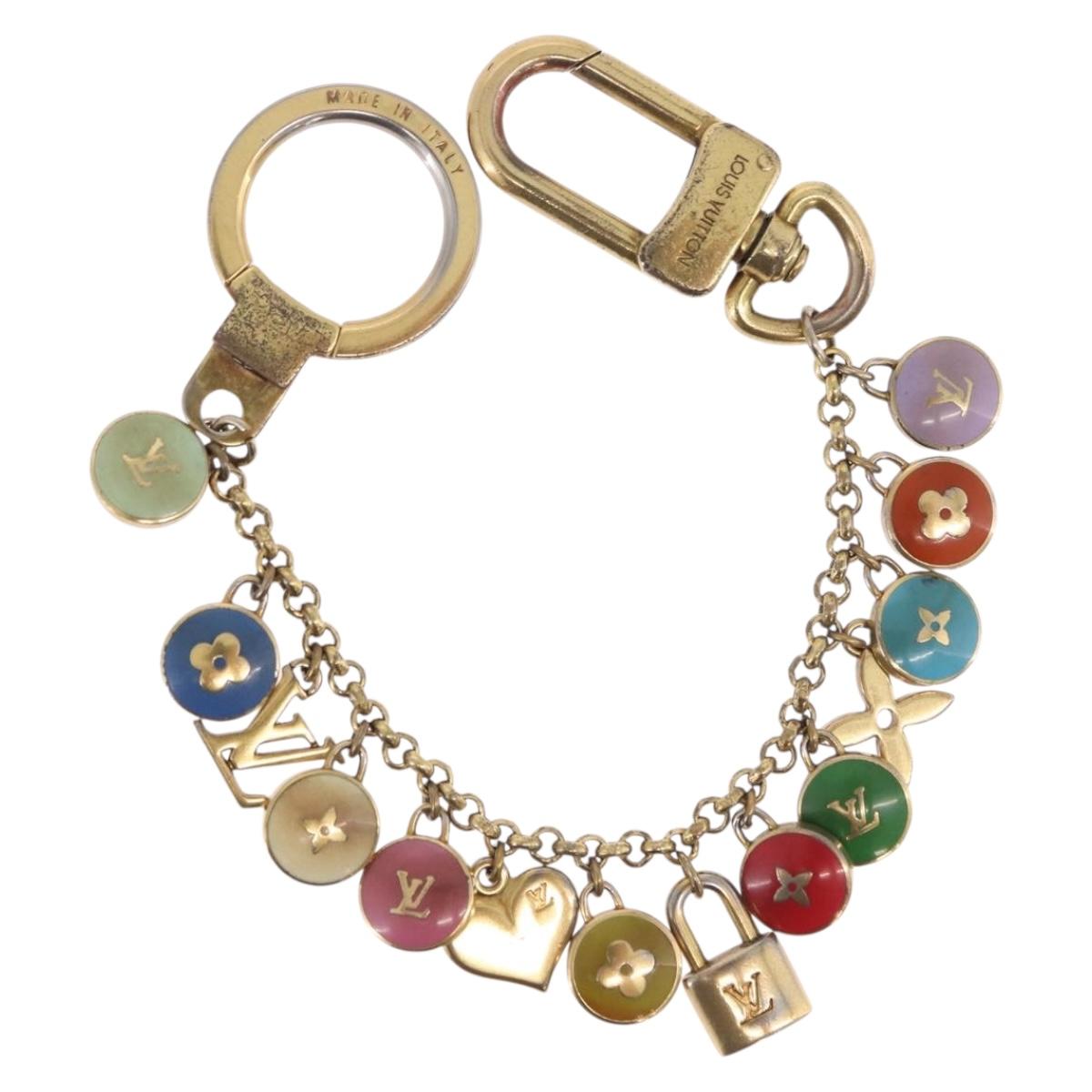 LOUIS VUITTON Porte Cles Chainne Pastille Key Holder Gold M65389 Auth 196486