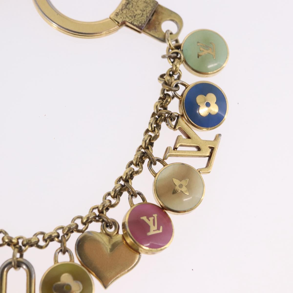 LOUIS VUITTON Porte Cles Chainne Pastille Key Holder Gold M65389 Auth 196486