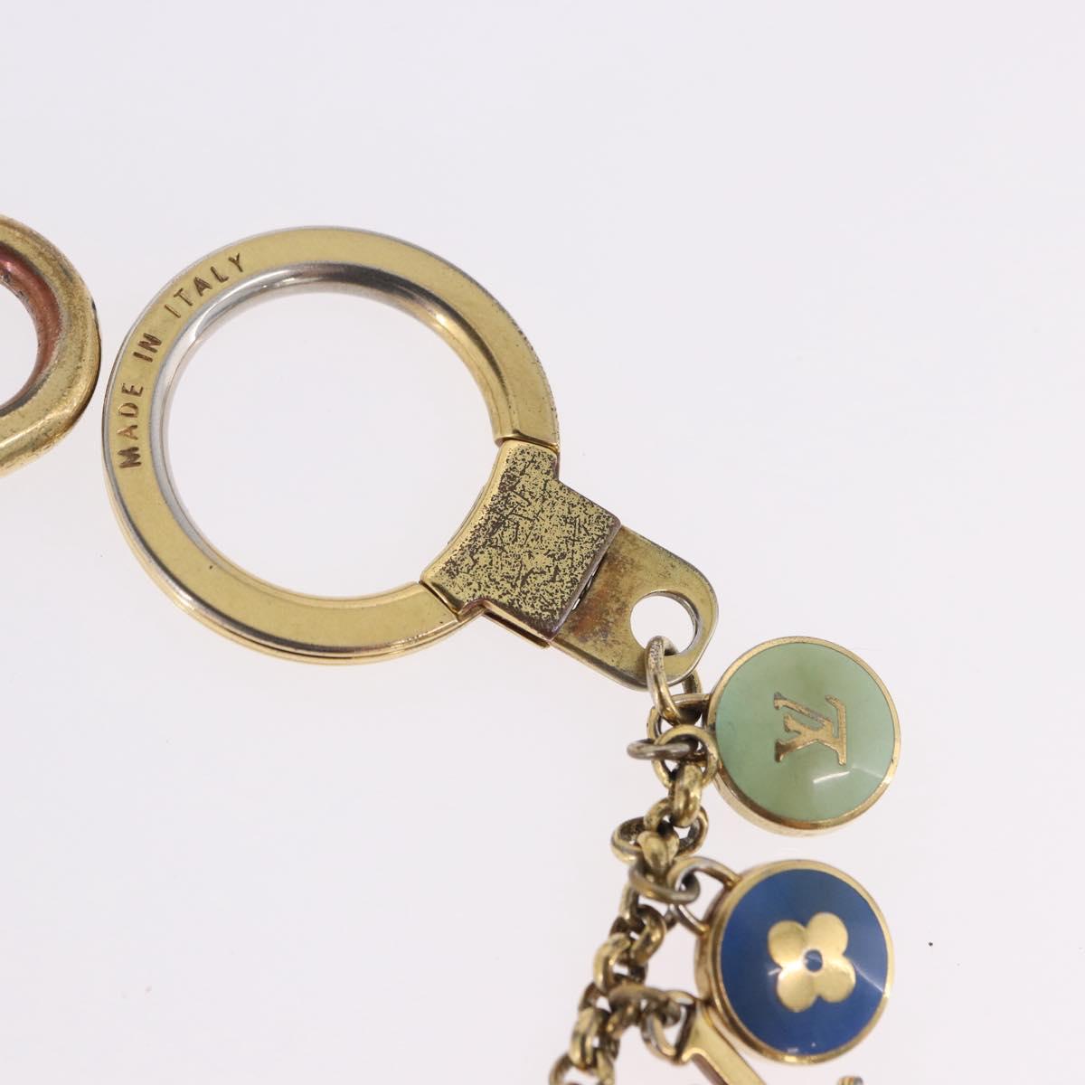 LOUIS VUITTON Porte Cles Chainne Pastille Key Holder Gold M65389 Auth 196486