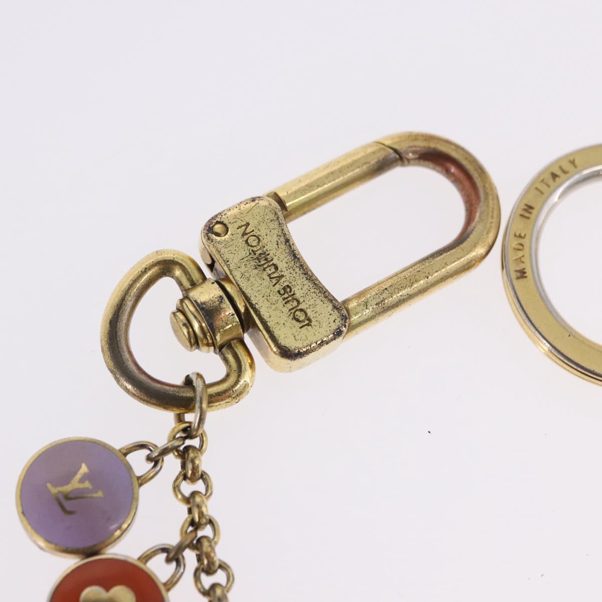 LOUIS VUITTON Porte Cles Chainne Pastille Key Holder Gold M65389 Auth 196486