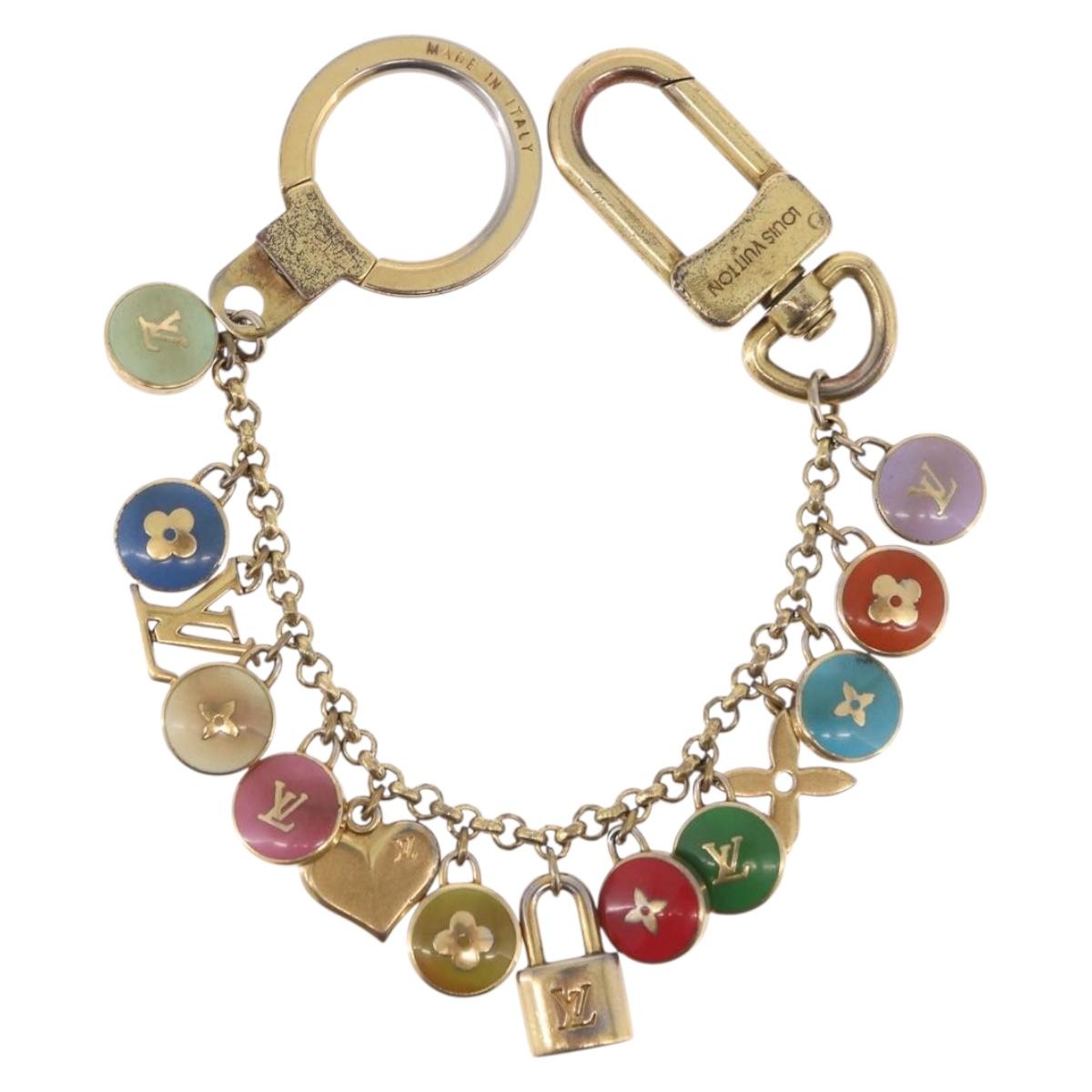 LOUIS VUITTON Porte Cles Chainne Pastille Key Holder Gold M65389 Auth 196486