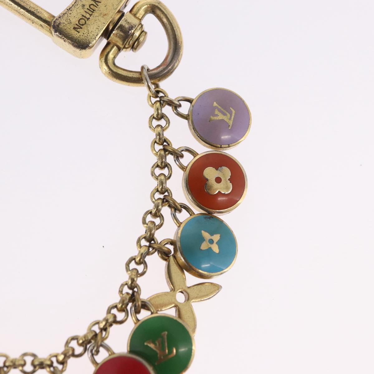 LOUIS VUITTON Porte Cles Chainne Pastille Key Holder Gold M65389 Auth 196486