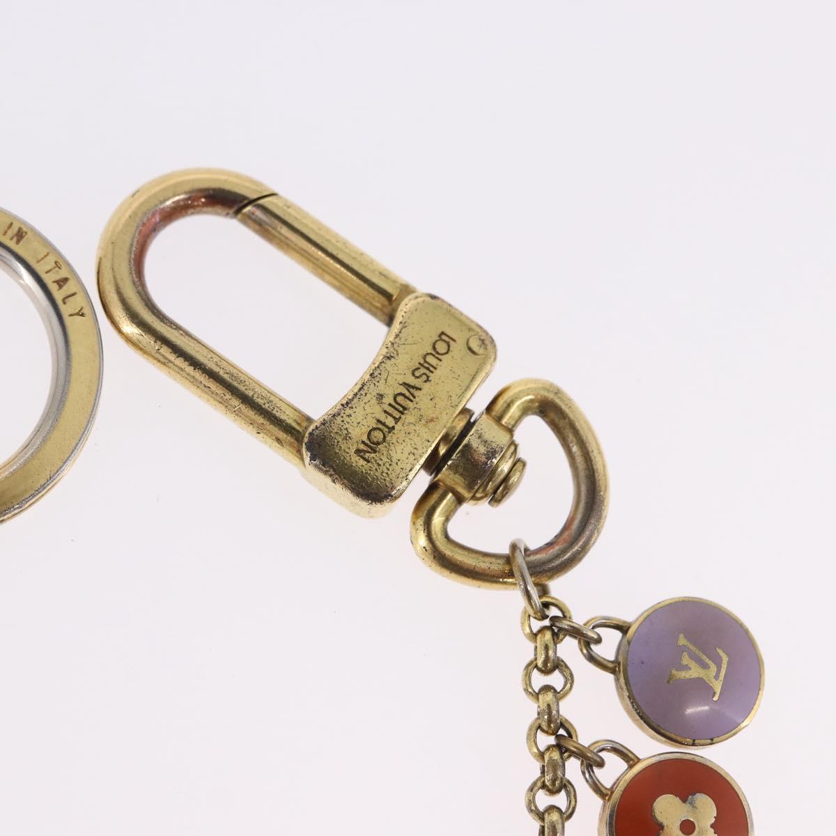 LOUIS VUITTON Porte Cles Chainne Pastille Key Holder Gold M65389 Auth 196486