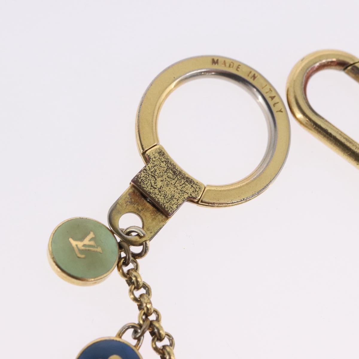 LOUIS VUITTON Porte Cles Chainne Pastille Key Holder Gold M65389 Auth 196486
