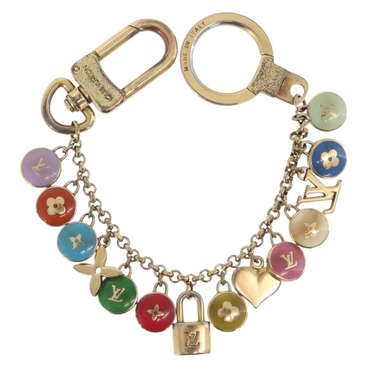 LOUIS VUITTON Porte Cles Chainne Pastille Key Holder Gold M65389 Auth 196486