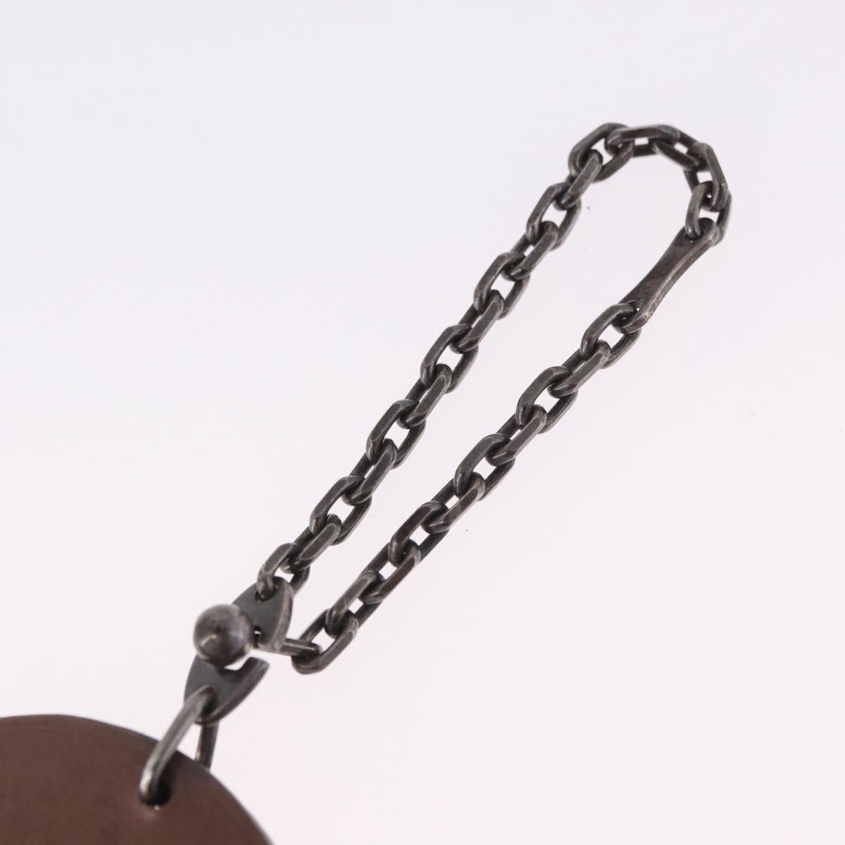 HERMES Rabbit Key Holder Leather Brown Blue Auth 196489