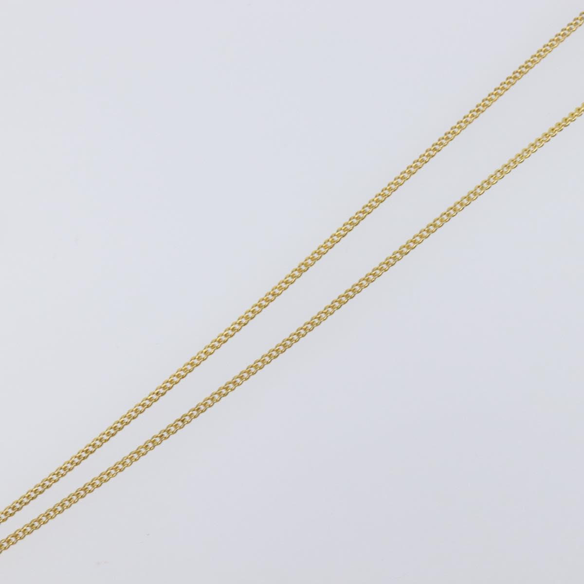 CHANEL COCO Mark Necklace Metal Clear Multicolor CC Auth 196490