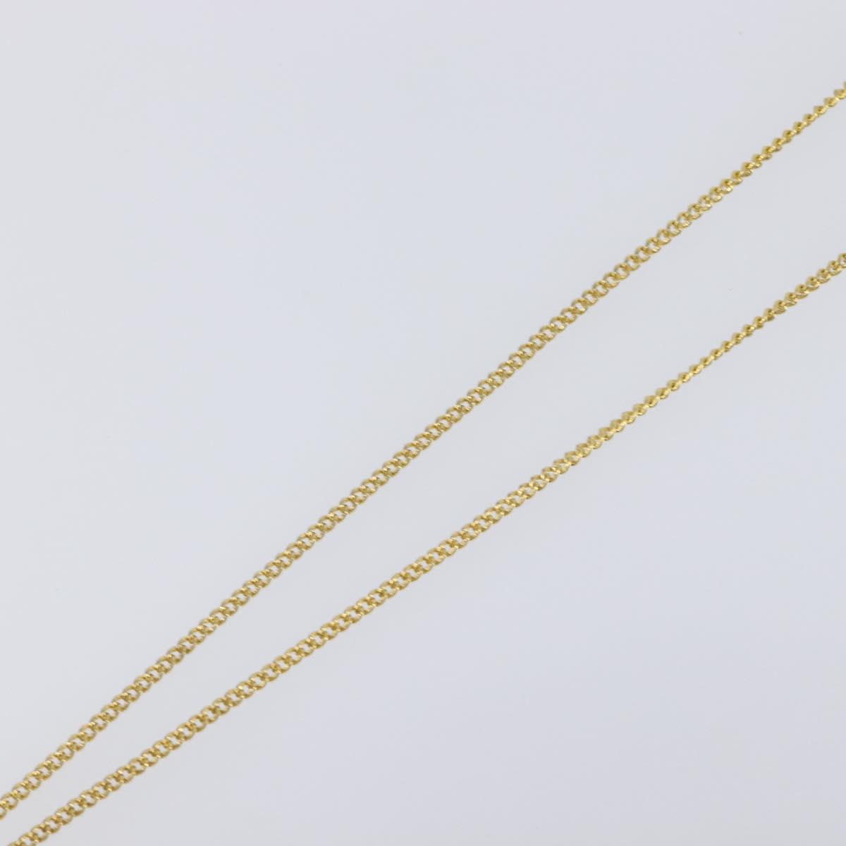 CHANEL COCO Mark Necklace Metal Clear Multicolor CC Auth 196490