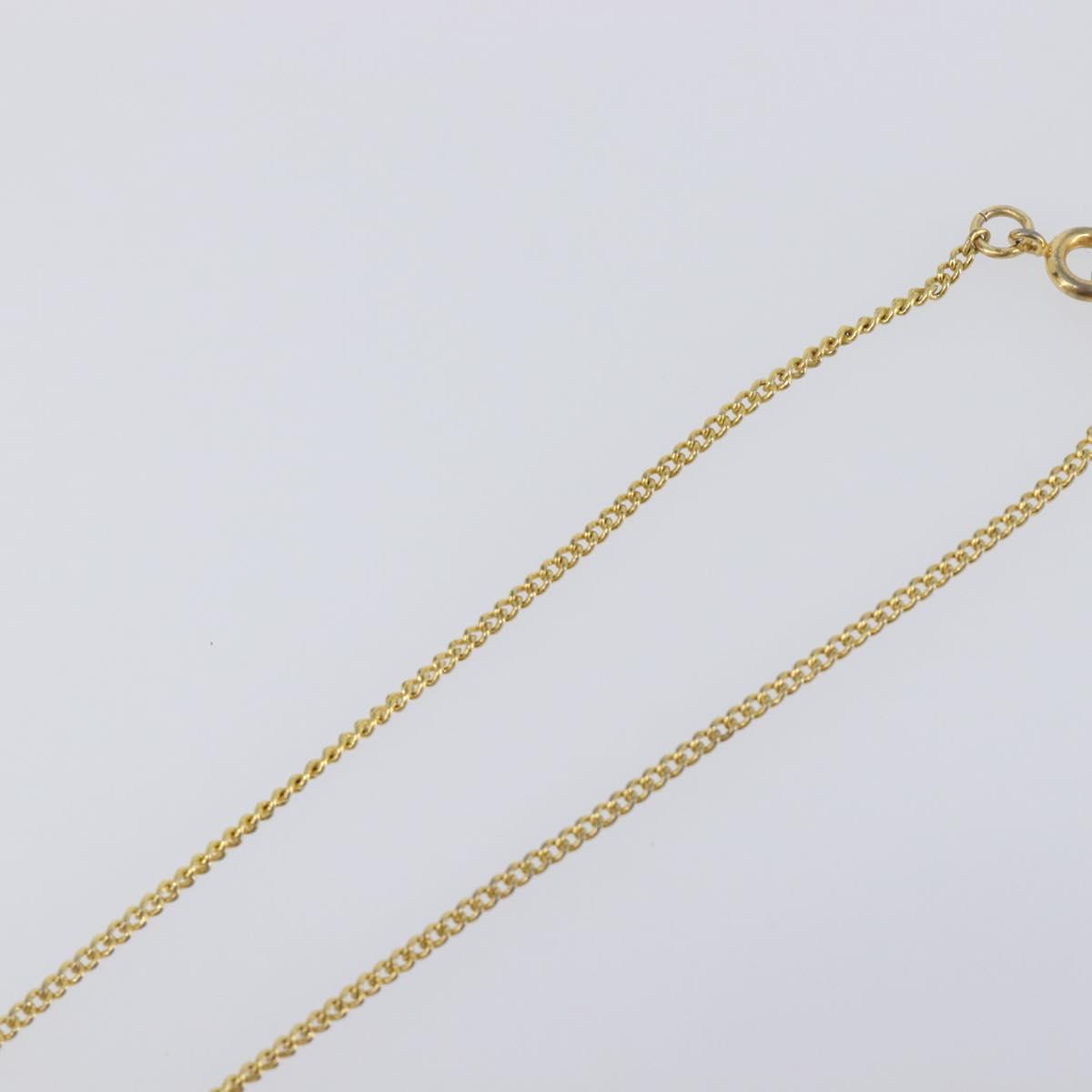 CHANEL COCO Mark Necklace Metal Clear Multicolor CC Auth 196490